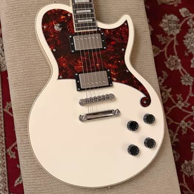 D'Angelico Premier Atlantic Single Cutaway HH w/ Stoptail - Antique White image 3