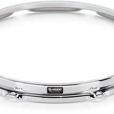 S Hoop 8-lug Batter/Top Side Drum Hoop - 13" - Chrome Finish (2-pack) Bundle image 1
