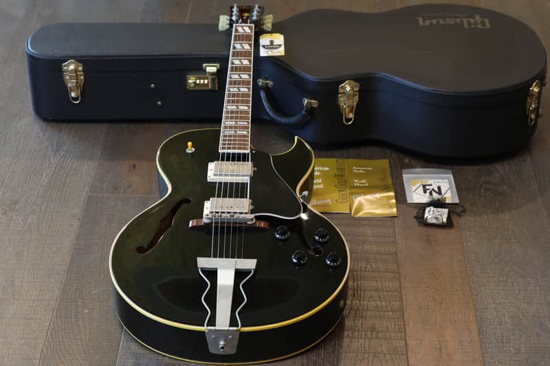 2001 Gibson ES-175 Archtop Hollowbody Electric Guitar Black Ebony + OHSC