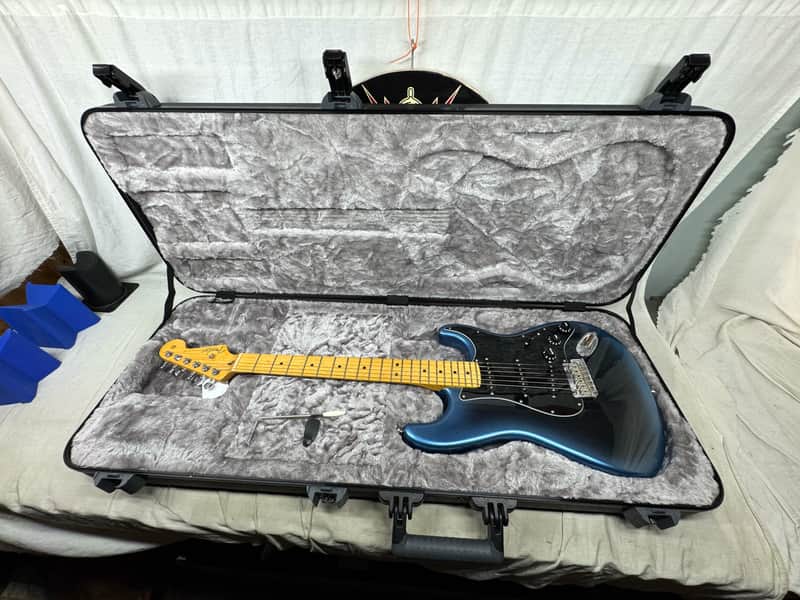 Fender American Professional II 2 Stratocaster Guitar with Case 2021 - Dark Night / Maple neck image 1