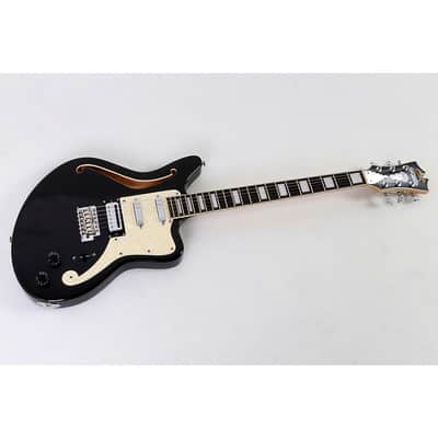 D'Angelico Premier Series Bedford SH Limited-Edition Electric Guitar with Tremolo Regular Black Flake image 1