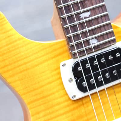 PRS SE Santana Flame Maple Veneer Top Santana Yellow Electric Guitar w/Bag image 5