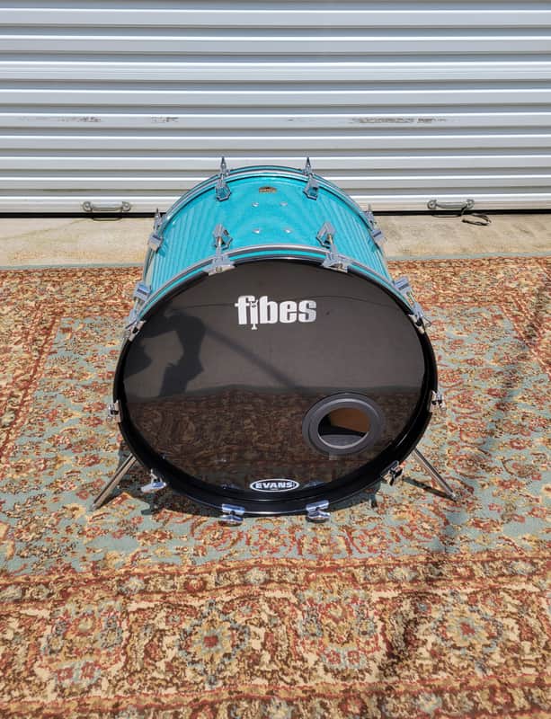 Fibes Austin-Era 16x22 Bass Drum 6-Ply Jasper Shell - Turquoise Sparkle W/ Bag (C013-43) image 1