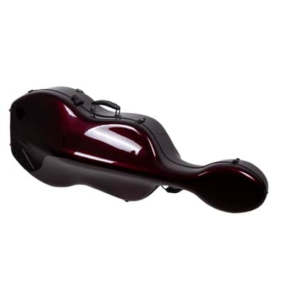 Crossrock 4/4 Cello Case Composite Carbon Fiber Hardshell with Shoulder Straps, Red image 3