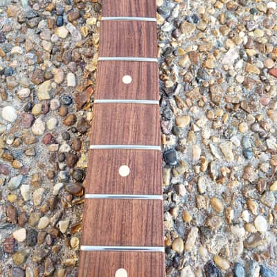 Warmoth Strat Neck, Partly Loaded, Rare Flamed Goncalo Alves, Stainless Frets, Floyd Rose Nut image 4