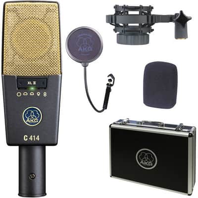 AKG C414 XLII Large Diaphragm Multipattern Condenser Microphone - Black image 3