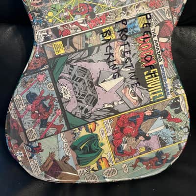 Custom Telecaster Tele Body w/Hand applied Spiderman/Dr. Doom Comic book panels image 9