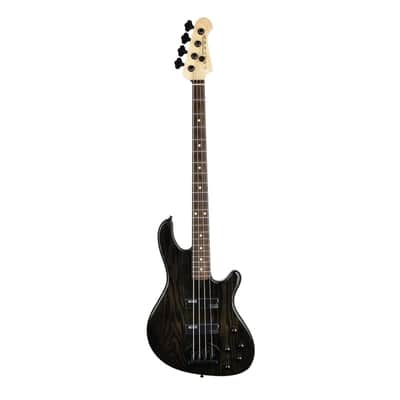 Lakland Skyline 44-OS Offset 4-String Bass w/ Bartolini Pickups - Trans Black image 4