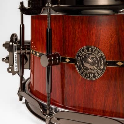 Old Star Drum Co. Bloodwood w/Inlay Stave Snare 2023 - High Gloss image 6