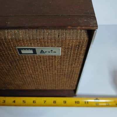 Single Rare Vintage Arvin Powered Speaker Wood MCM Audio Speaker Box READ image 10