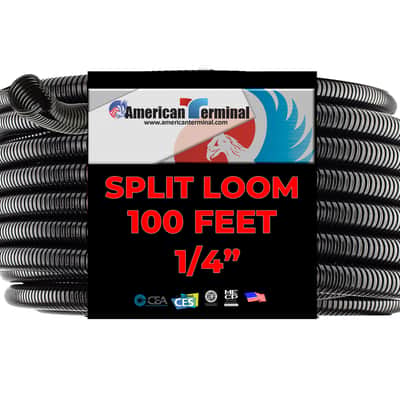 American Terminal 300' (100' Each) Black 1/4" 3/8" 1/2" Split Loom Conduit Tubing image 2