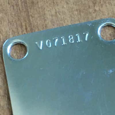 1994 Fender USA Made American Vintage Spec Reissue Serial Aged Relic Neck Plate image 3
