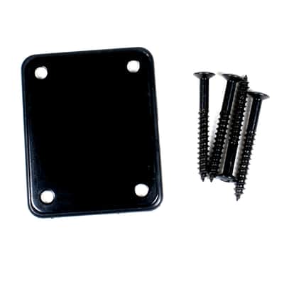 Replacement Metal Neck Plate For bolt-on neck Guitars ,w/4 Screws ,Black