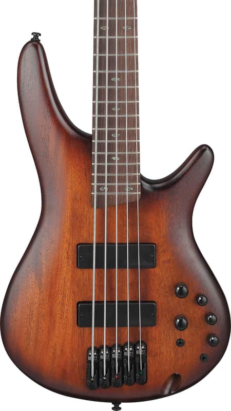 Ibanez SR505AMHL Standard 5-String Electric Bass - Mahogany Brown Burst Low Gloss image 1