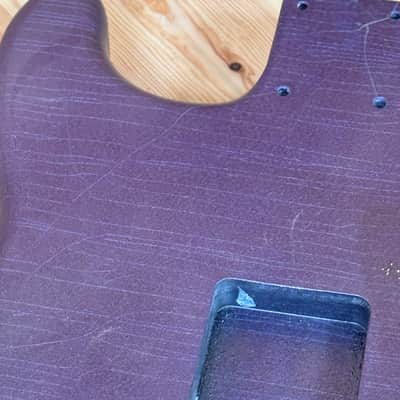 1876g Kohlin Guitars S-Type Roasted Pine replacement body Aged Nitro Relic Vintage purple sparkle Made in Sweden image 7