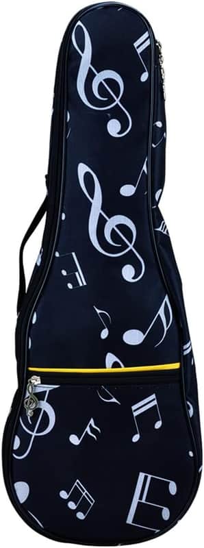 Ukulele Bag 23 Inch Waterproof Oxford Musical Note Case - Single Shoulder Backpack With Adjustable Straps (Black) image 1