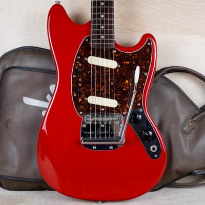 Fender MG-69 Mustang '69 Reissue MIJ 2010 Red w/ Matching Headstock EMG Active PUs Japan w/ Bag image 1