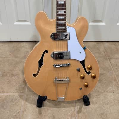 Vintage VSA500PM ReIssued Semi-Hollow Electric Guitar – Natural Maple – M20330398 image 1