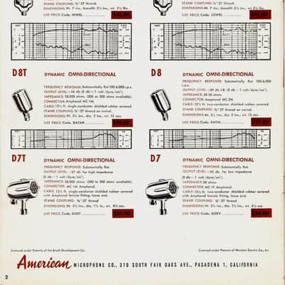 Vintage RARE 1950's American D9A / D9AT dual dynamic cardioid microphone chrome w Belden cable D8T D4T D6T image 2