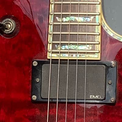 ESP LTD EC-1000 Quilted Maple 2002 Black Cherry Electric Guitar image 9