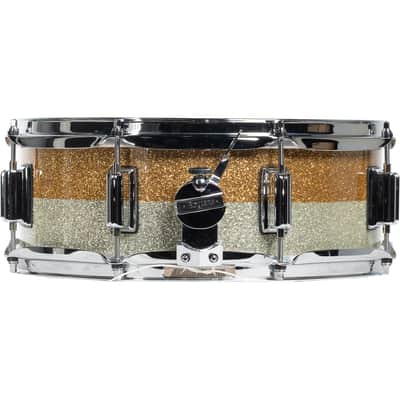 Rogers Powertone 5x14 Snare Drum - Gold/Silver Two Tone Lacquer image 2