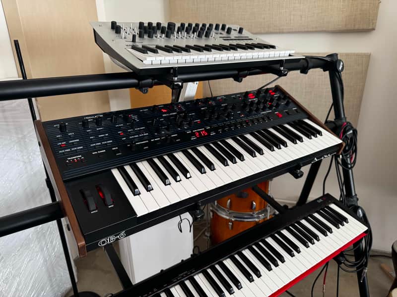 Sequential OB-6 49-Key 6-Voice Polyphonic Synthesizer 2018 - Present - Black with Wood Sides image 1