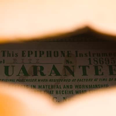 Epiphone  Ritz Arch Top Acoustic Guitar (1942), ser. #18695, black tolex hard shell case. image 13