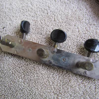 Open Back 3 On A Plate Tuners With Black Buttons Fits Gibson L-00 Unlabeled Vintage Tuners Bass Side image 3