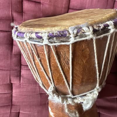 Authentic handmade african drum 9x6x4. small dejembe. image 9