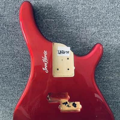 Red Mini 4 String Bass Basswood Body image 7