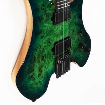 Agile Headless 6 String Electric Guitar GEODESIC PRO 625 RL M36 SS GL Green - Blueburst image 4