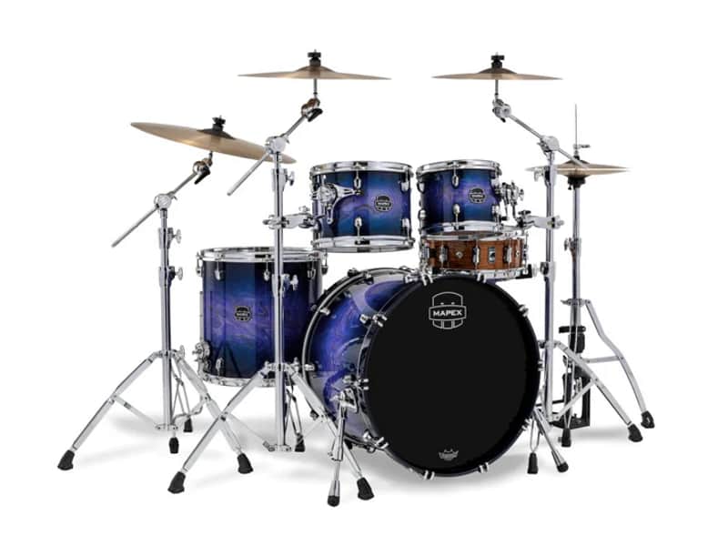 ~NEW~ Mapex SR529XUZXQ Saturn VI Rock 4-Piece 10/12/16/22 Drum Kit Set in Cobalt Burst Gloss Lacquer image 1