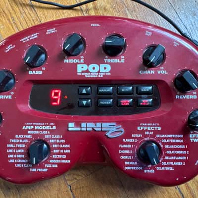 Meshuggah Line 6 POD 2.0 Multi-Effect and Amp Modeler 2000 - 2002 - Red (loaded w/ Meshuggah’s settings) image 4