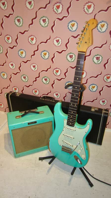 Fender Custom Shop Limited Edition NAMM '59 Stratocaster Relic w/ Matching Pro Junior Amp 2006 - Sea Foam Green image 1