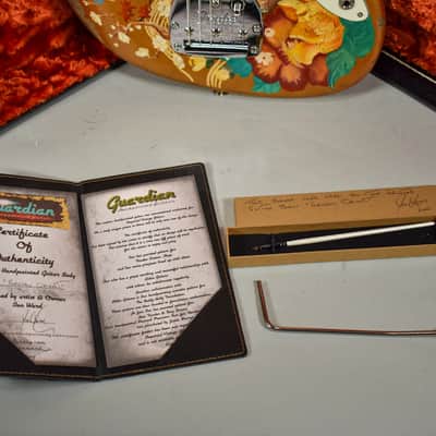 New Guardian Hand Painted Guitars "Golden Orient" Fender Jazzmaster w/HSC image 3