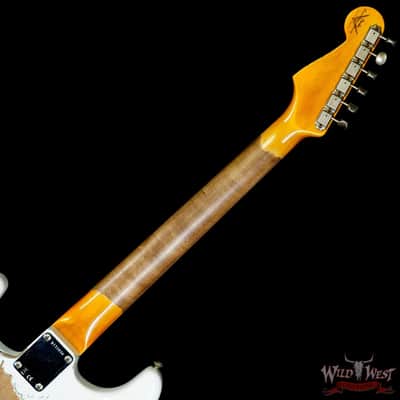 Fender Custom Shop Wild West White Lightning Stratocaster HSS Floyd Rose Rosewood Board 22 Frets Heavy Relic British Racing Green 8.20 LBS image 5