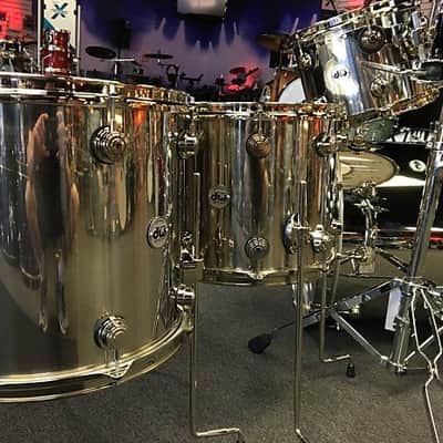 DW Drum Workshop Collectors Series Stainless Steel 5 Pc. Drum Set Kit with Nickel Hardware $5299.99 image 5