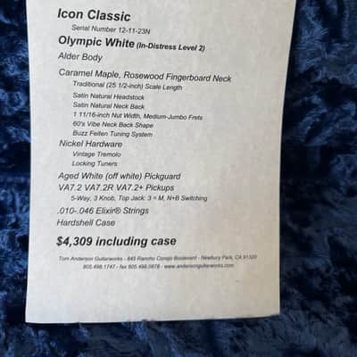 Tom Anderson Guitarworks Icon Classic - Olympic White - In-Distress Level 2 image 9