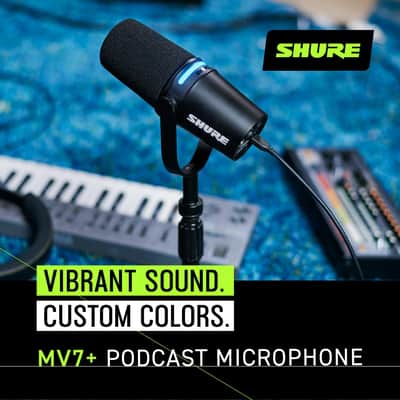 Shure MV7+ Podcast Dynamic Microphone. OBS Certified, Enhanced Audio, LED Touch Panel, USB-C & XLR Outputs, Auto Level Mode, Digital Pop Filter, Reverb Effects, Podcasting, Streaming, Recording -Black image 6