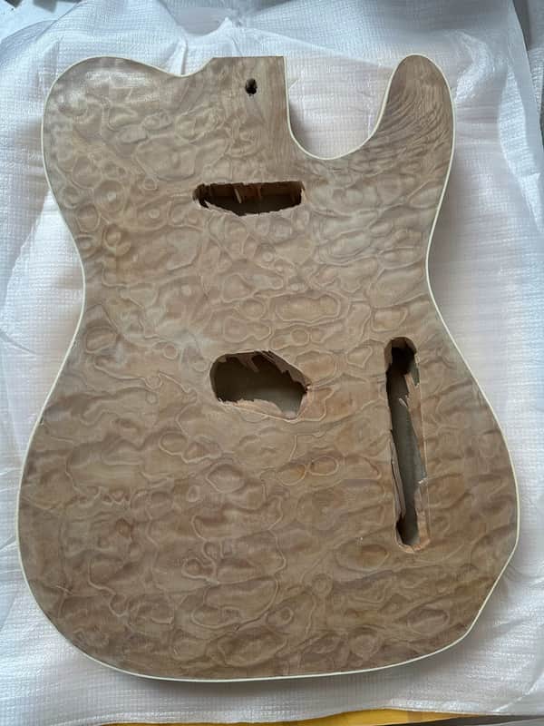 Paulownia Wood Guitar Tele Style Body with Veneer Maple Top image 1