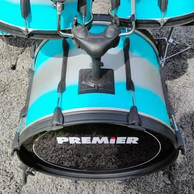 90's-00's Premier Teal/Silver Duco 6PC Drum Set image 6