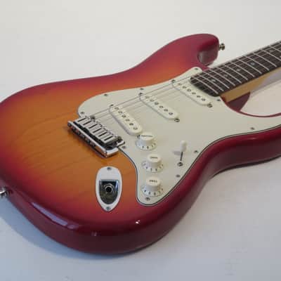 2003 Fender American Deluxe Stratocaster in Aged Cherry Sunburst with Original Hard Case image 9