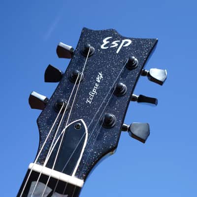 ESP USA Eclipse Black Holo 6-String Electric Guitar w/ Black Tolex Hard Case image 12