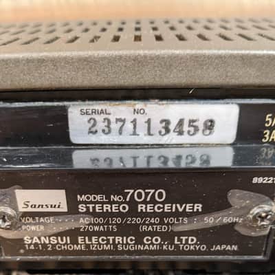 Vintage Sansui 7070 AM/FM Stereo Receiver - Working, but needs Restoration image 10