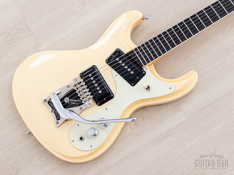 1990s Mosrite Ventures Model 3/4 Size Custom, White w/ Vibramute, Japan Kurokumo image 1