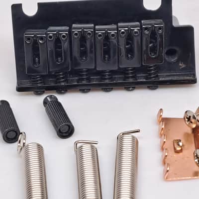 Unbranded 6-String Electric Guitar Tremolo Bridge w/ Hardware - Black Finish image 2