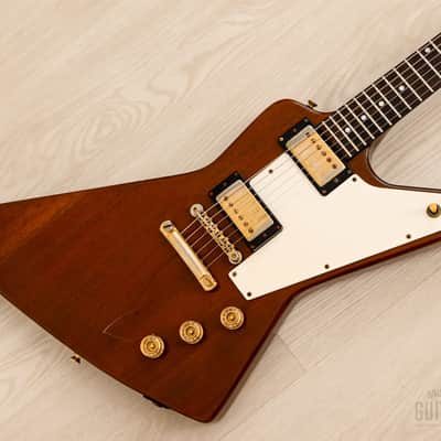 1990s Burny REX-80 Explorer Vintage Electric Guitar Walnut w/ Case, Japan Fernandes image 1