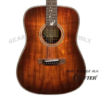 Crafter MIND D-2500e ALK DL Dreadnought all Solid Flamed koa acoustic guitar image 1