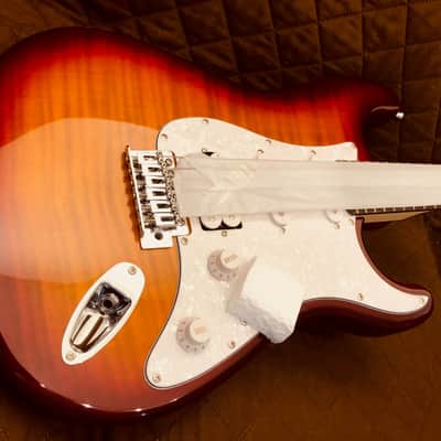 Washburn SFDSB Deluxe Sonamaster Double Cut Solid Body Flame Maple Top Maple Bolt-on Maple Neck 6-String Electric Guitar image 12