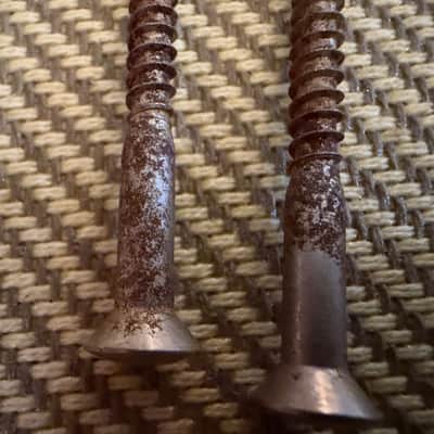 1954 Fender Stratocaster Bridge Trem Mounting Screws 2 Real Original 1954 1955 1956 1957 1958 1959 Strat SRV Eric Johnson Virginia 54 Clapton Brownie Blackie Better Than Callaham Glendale Allparts Real Vintage Playwear image 3